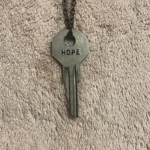 Classic Key Necklace • Inscribed with HOPE • 30 inch chain, lobster clasp